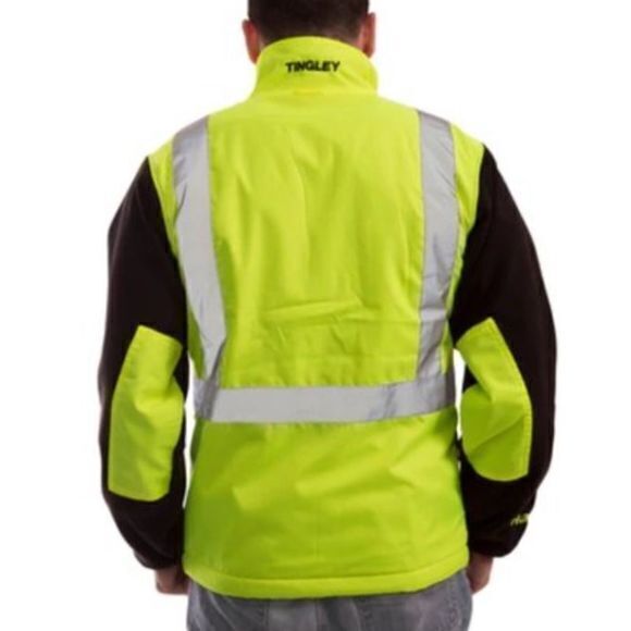 Tingley Men's Phase 2 Heavyweight Reflective Fleece Jacket Size XL Yellow Black - Picture 2 of 7
